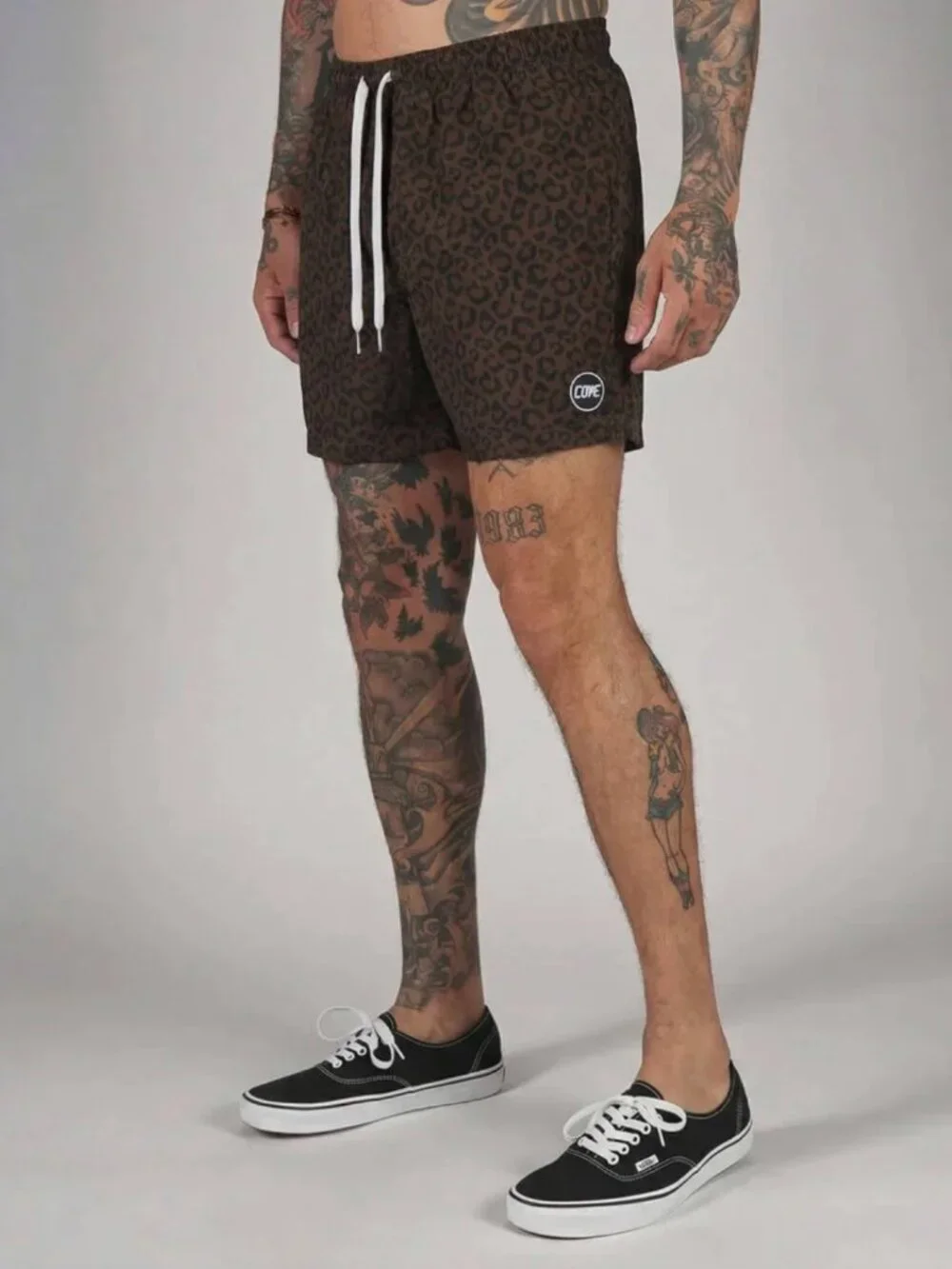 Cove Brown Leopard Shorts, 30W, 5